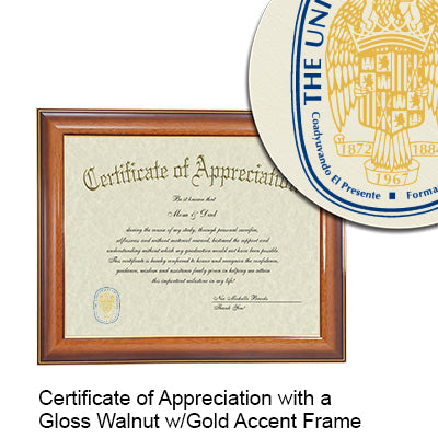 University of Toledo Certificate with Frame