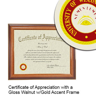 University of Wisconsin - Madison Certificate with Frame