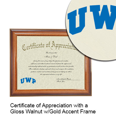 University of Wisconsin - Platteville Certificate with Frame