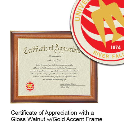 University of Wisconsin - River Falls Certificate with Frame