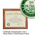 Utah Valley University Certificate with Frame