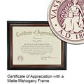 Vassar College Certificate with Frame