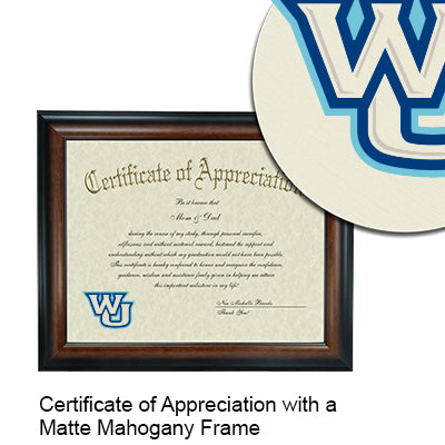 Washburn University Certificate with Frame