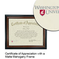 Washington State University Certificate with Frame