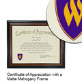 Weber State University Certificate with Frame