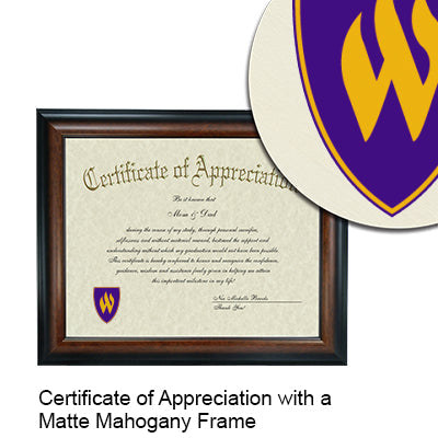 Weber State University Certificate with Frame