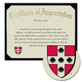 Wesleyan University Certificate of Appreciation