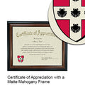 Wesleyan University Certificate with Frame