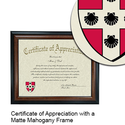 Wesleyan University Certificate with Frame