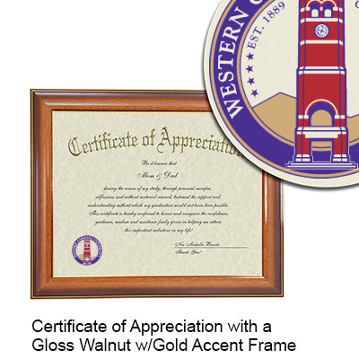 Western Carolina University Certificate with Frame