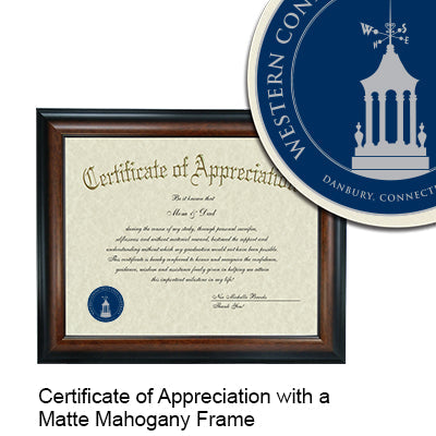 Western Connecticut State University Certificate with Frame