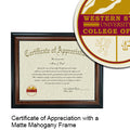 Western State University College of Law Certificate with Frame