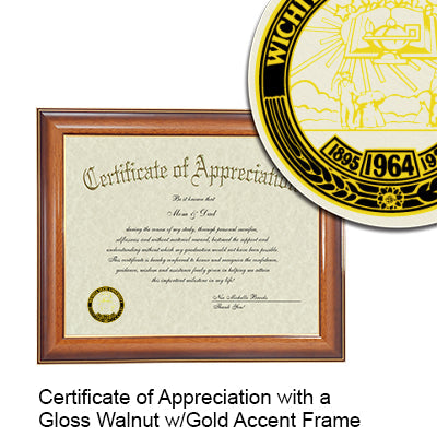Wichita State University Certificate with Frame
