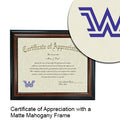 Wilkes University Certificate with Frame