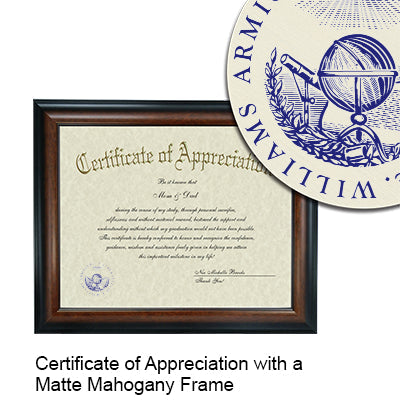 Williams College Certificate with Frame