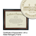 Wofford College Certificate with Frame