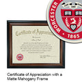 Worcester Polytechnic Institute Certificate with Frame